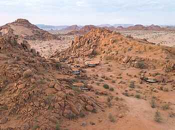 Onduli Ridge Camp: Luftbild vom Camp