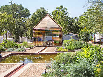 Babylonstoren: Pavillion im Kräuter- und Teegarten
