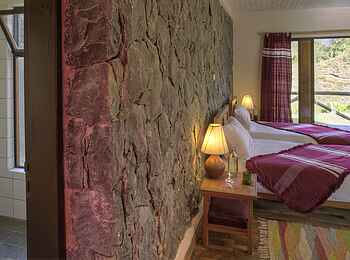 Bale Mountain Lodge: Doppelzimmer mit Blick ins Bad Bale Mountain Lodge: Doppelzimmer mit Blick ins Bad