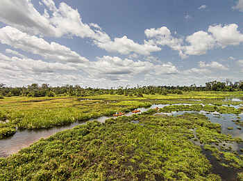 Mboko Camp: Mit dem Kajak in das Sumpfgebiet