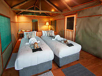 Mma Dinare Camp: Zwei Einzelbetten Mma Dinare Camp: Zwei Einzelbetten