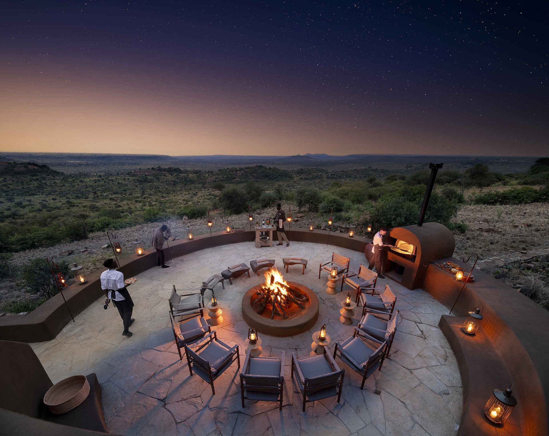 andBeyond Suyian Lodge: Lagerfeuer am Abend