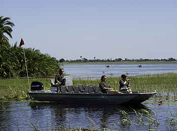 Jacana Camp: Unterwegs im Motorboot Jacana Camp: Unterwegs im Motorboot