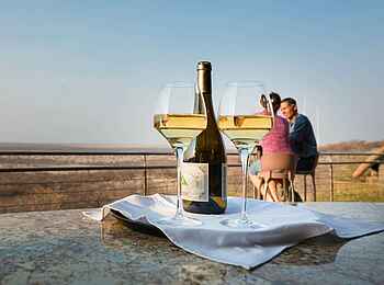 Safarihoek Lodge: Sonnenuntergang mit Wein Safarihoek Lodge: Sonnenuntergang mit Wein