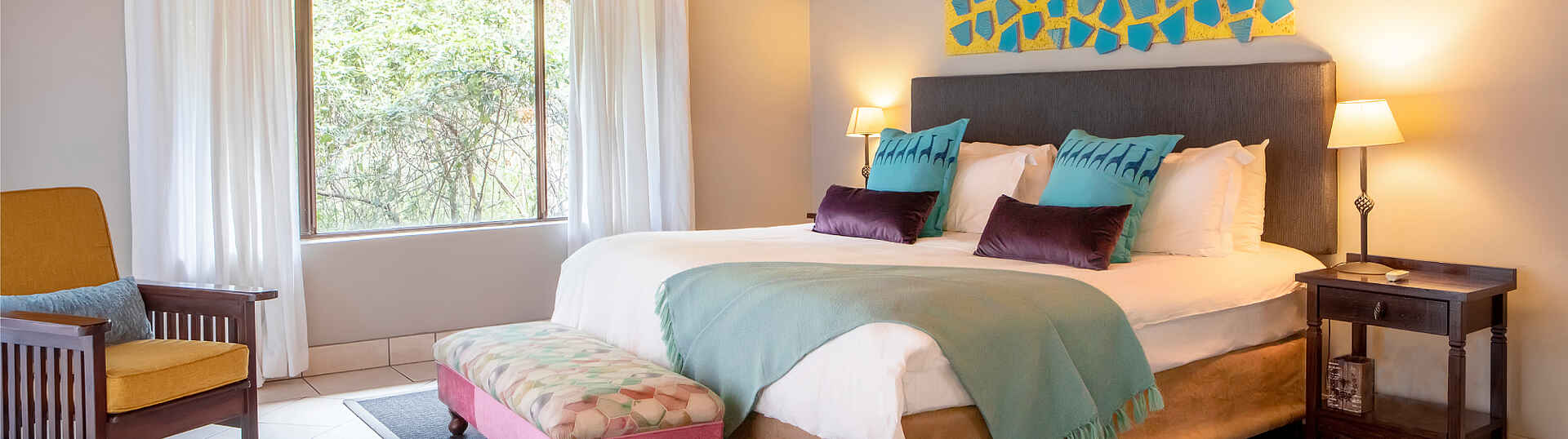 Die Schlafzimmer im Thamo Telele sind hell und freundlich eingerichtet