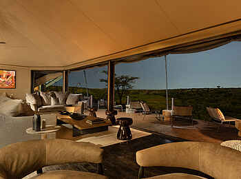 Mahali Mzuri: Lounge und Terrasse