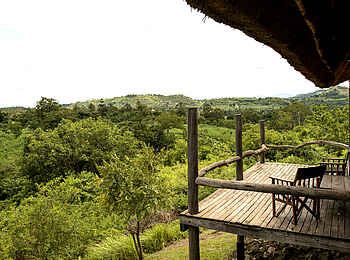 Volcanoes Kyambura Gorge Lodge: Private Veranda Volcanoes Kyambura Gorge Lodge: Private Veranda