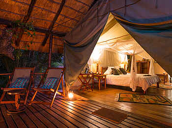 KaingU Safari Lodge: Blick in ein Gästezelt