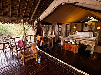 Katavi Wildlife Camp: Blick in Gästezelt
