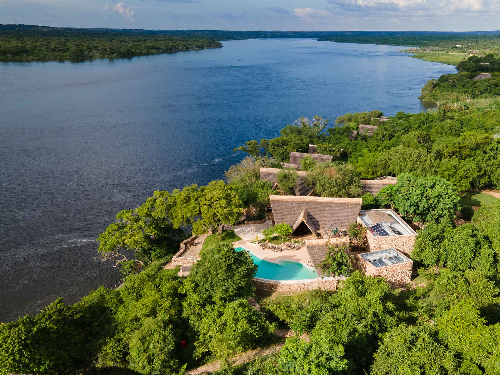 Nile Safari Lodge: Blick aus der Vogelperspektive Nile Safari Lodge: Blick aus der Vogelperspektive