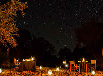 Sabi Sabi Little Bush Camp: Dinner im Bachbett