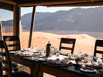 Wolwedans Desert Lodge: Frühstück Wolwedans Desert Lodge: Frühstück