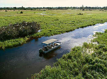 Gomoti Plains Camp: Bootsfahrt