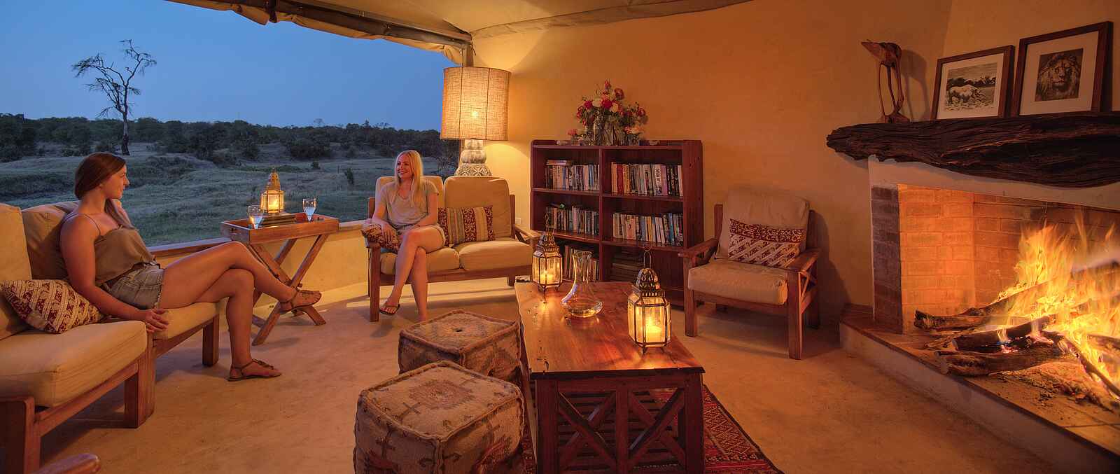 Ol Pejeta Bush Camp: Entspannen vor dem Kaminfeuer Ol Pejeta Bush Camp: Entspannen vor dem Kaminfeuer