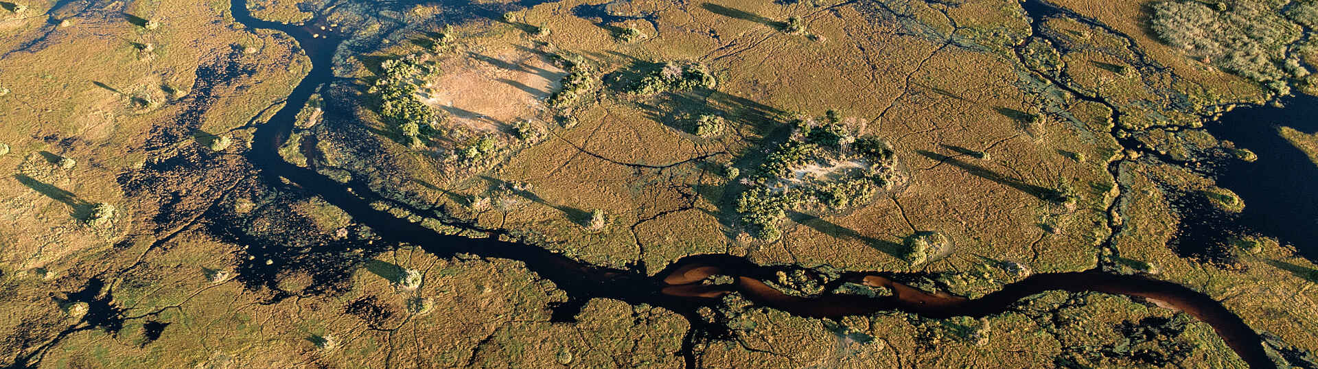 Das Okavangodelta von oben betrachtet