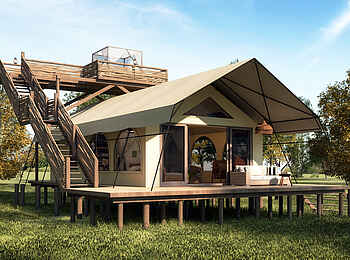 Tumani Tented Camp: Vorderansicht Gästezelt