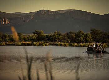 Marataba Safari Lodge: Bootfahren in der Abendsonne