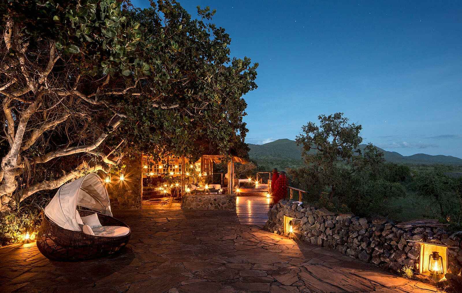 Campi ya Kanzi Lodge: Abendstimmung Campi ya Kanzi Lodge: Abendstimmung