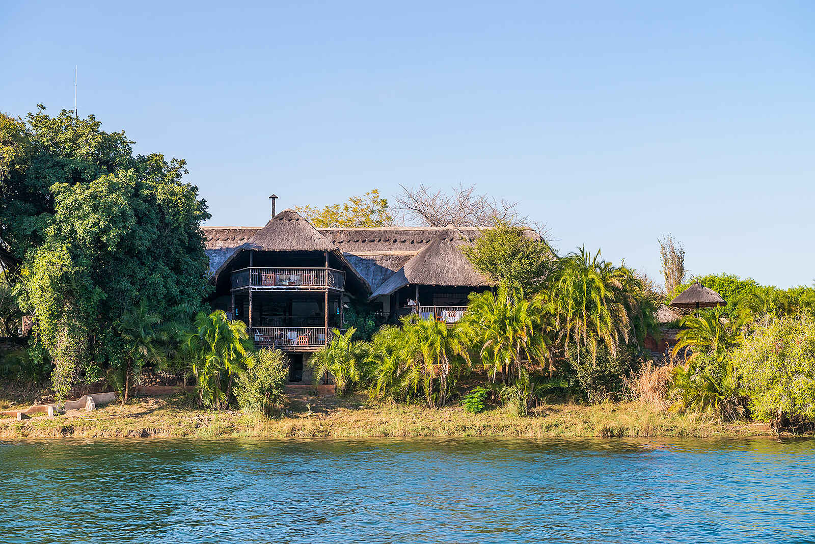 Mukambi Safari Lodge: Ansicht vom Kafue aus Mukambi Safari Lodge: Ansicht vom Kafue aus
