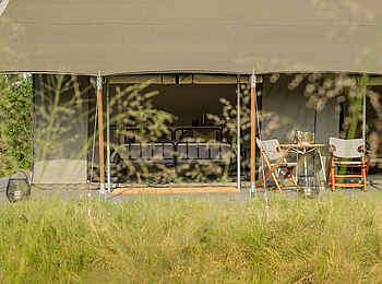Gomoti Plains Camp: Luxury Family Tent Veranda