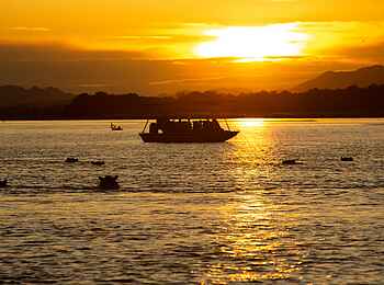 Tembo Plains Camp: Sonnenuntergang