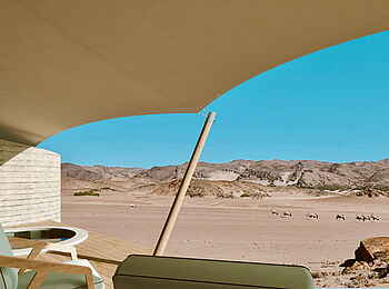 Hoanib Elephant Camp: Aussicht von der Terrasse Hoanib Elephant Camp: Aussicht von der Terrasse