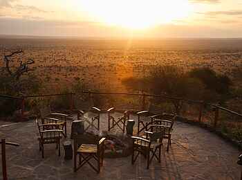 Soroi Leopards Lair Cottages: Feuerstelle mit Ausblick