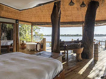 Tongabezi Lodge: Aussicht aus dem Treehouse