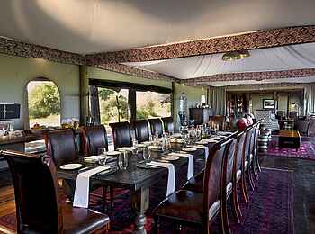 Duba Plains Camp: Der Essbereich 