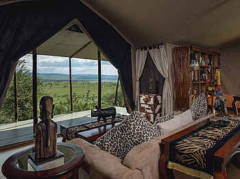 Ole Serai Luxury Camp - Seronera: Lounge mit Ausblick Ole Serai Luxury Camp - Seronera: Lounge mit Ausblick