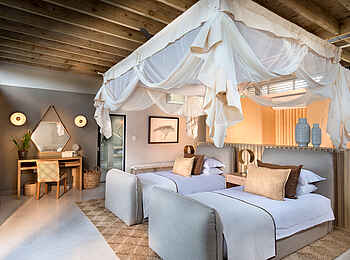 Lion Sands River Lodge: Zwei Einzelbetten