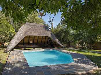 Namushasha River Lodge: Pool mit überdachtem Bereich Namushasha River Lodge: Pool mit überdachtem Bereich