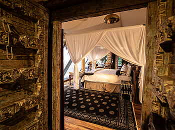 Selinda Suite: Blick auf das Doppelbett