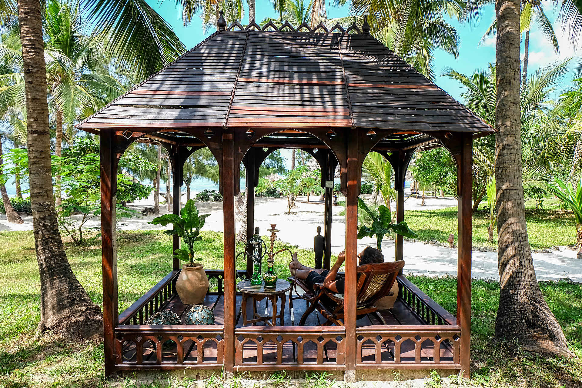 Anna of Zanzibar, Michael Winter, Sansibar, Garten, Pavillon, Shisha-Lounge, Afrikarma, Afrikarma Safaris, Afrikarma Safaris - Wildnis. Hautnah., Afrikarma.de