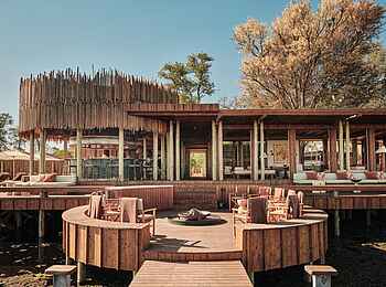 Baines Lodge: Blick auf die Boma Baines Lodge: Blick auf die Boma