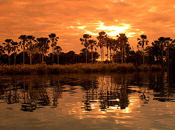 Mvuu Camp: Sonnenuntergang über dem Shire