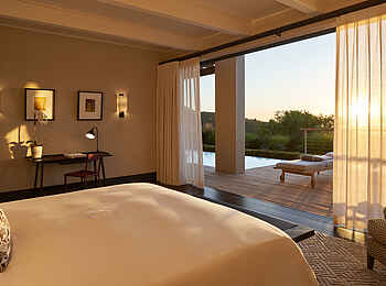 Delaire Graff Estate: Das Schlafzimmer der Presidential Lodge Delaire Graff Estate: Das Schlafzimmer der Presidential Lodge