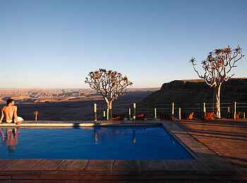 Fish River Lodge: Ausblick vom Pool