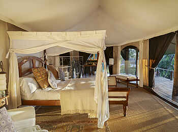 Ngare Serian Camp: Gästezelt Blick hinein