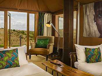 Mahali Mzuri: Zwei Einzelbetten in einem Zelt