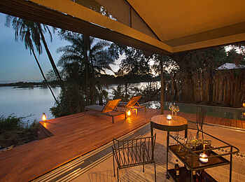 Thorntree River Lodge: Blick aus einem Gästechalet Thorntree River Lodge: Blick aus einem Gästechalet