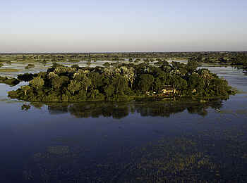 Jacana Camp: Luftaufnahme Jacana Island Jacana Camp: Luftaufnahme Jacana Island