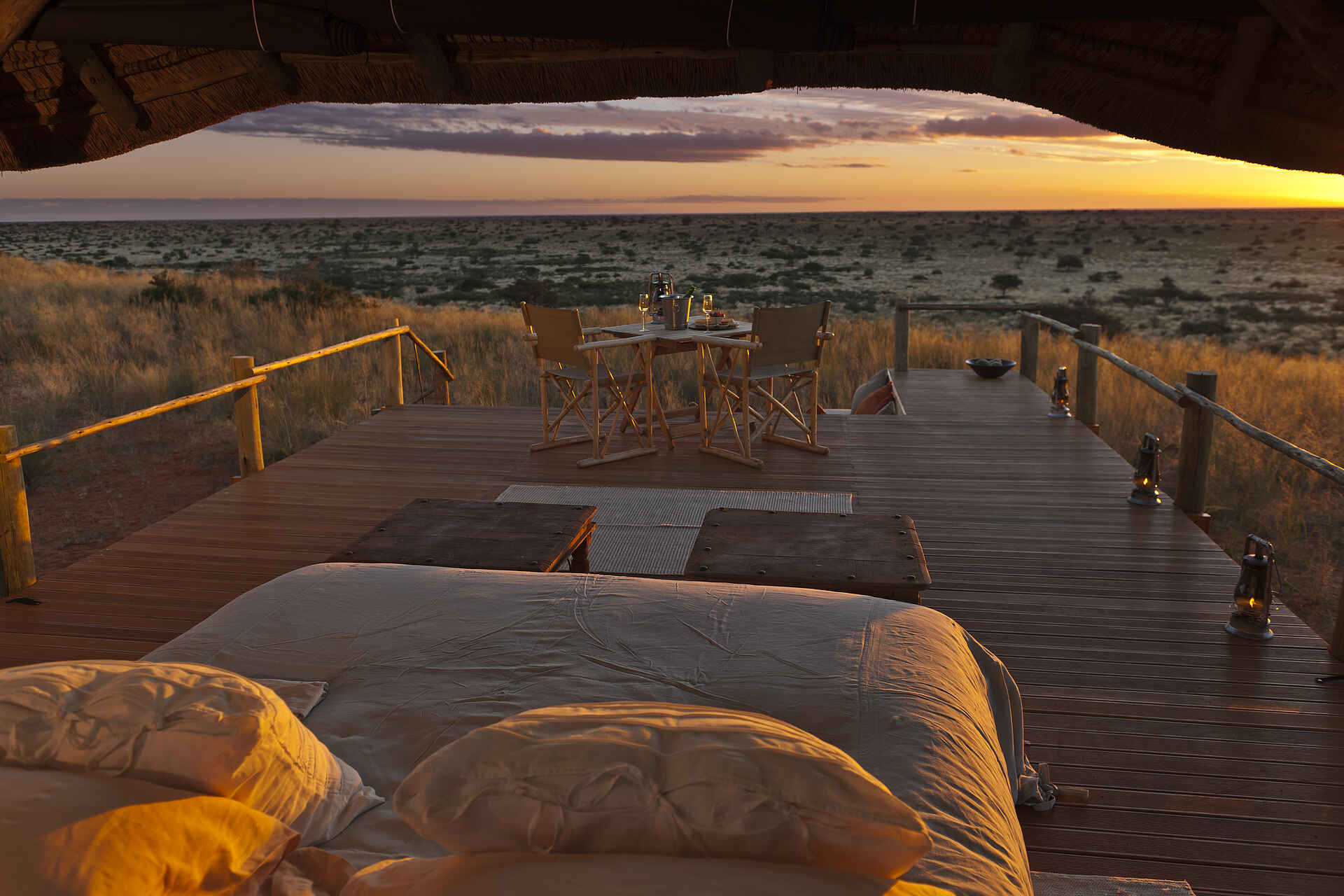 The Motse Tswalu: Blick in die Landschaft vom Malori Sleep Out Deck
