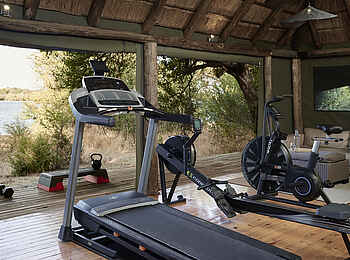 Victoria Falls River Lodge: Das Fitnessstudio mit Blick auf den Sambesi