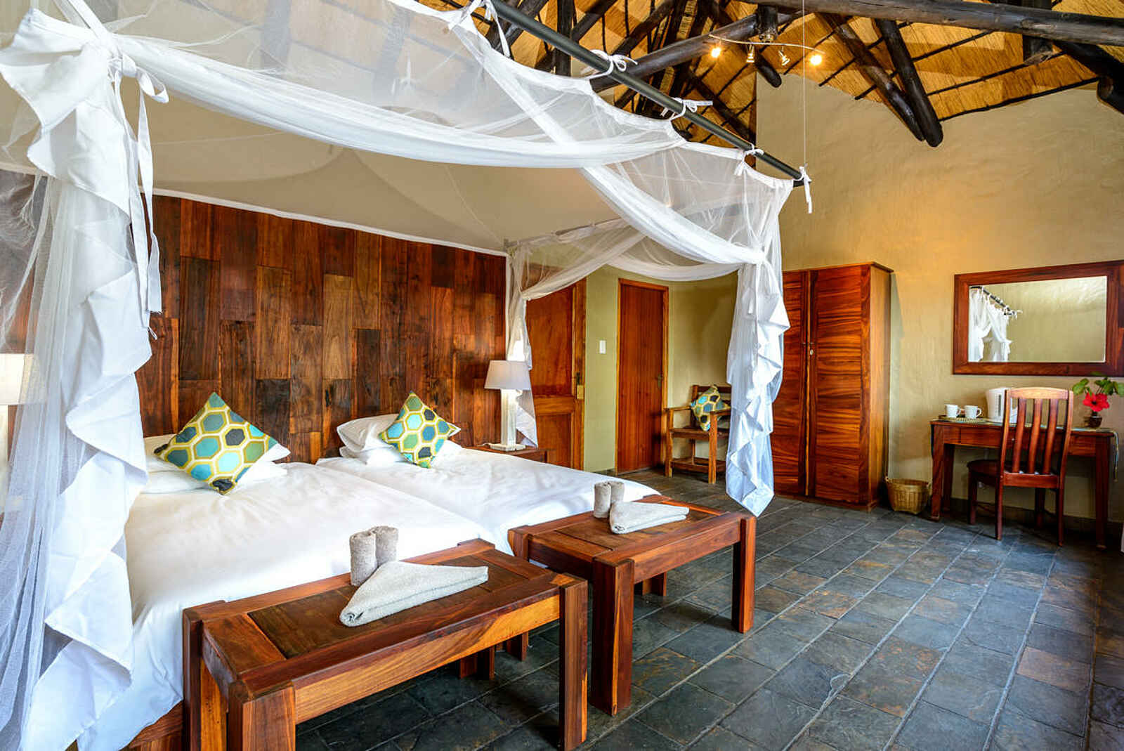 Namushasha River Lodge: Twinbett in einem Zimmer Namushasha River Lodge: Twinbett in einem Zimmer