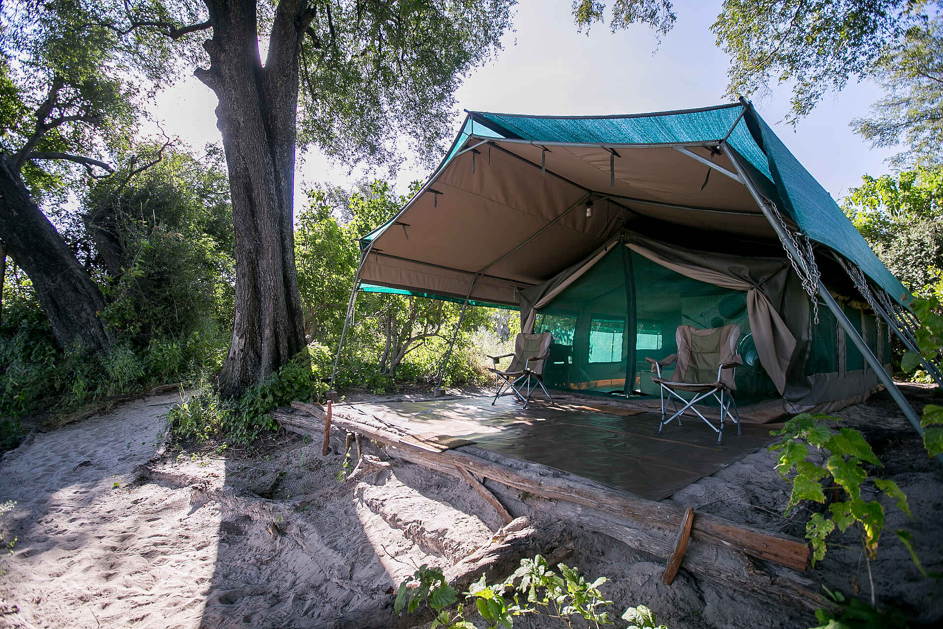 Bushman Experience, Bushman Plains Camp, NG 12, Okavango Delta, Gästezelt, Regiesessel, Afrikarma, Afrikarma Safaris, Afrikarma Safaris - Wildnis. Hautnah., Afrikarma.de