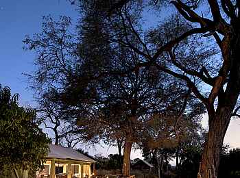 Linyanti Ebony: Nächtlich erleuchtetes Camp Linyanti Ebony: Nächtlich erleuchtetes Camp