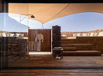 Desert Rhino Camp: Dusche im Freien