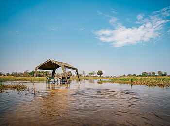 Karangoma Camp: Lunch im Delta Karangoma Camp: Lunch im Delta