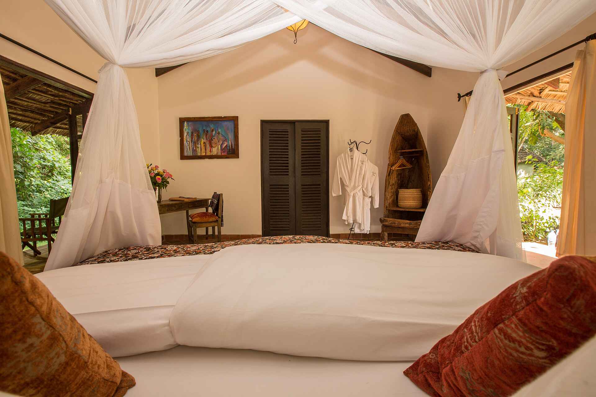 Arusha, Arusha Nationalpark, Rivertrees, Rivertrees Country Inn, Ambient, Design, Einrichtung, Gartenzimmer, Interior, Zimmer, Afrikarma, Afrikarma Safaris, Afrikarma Safaris - Wildnis. Hautnah., afrikarma.de